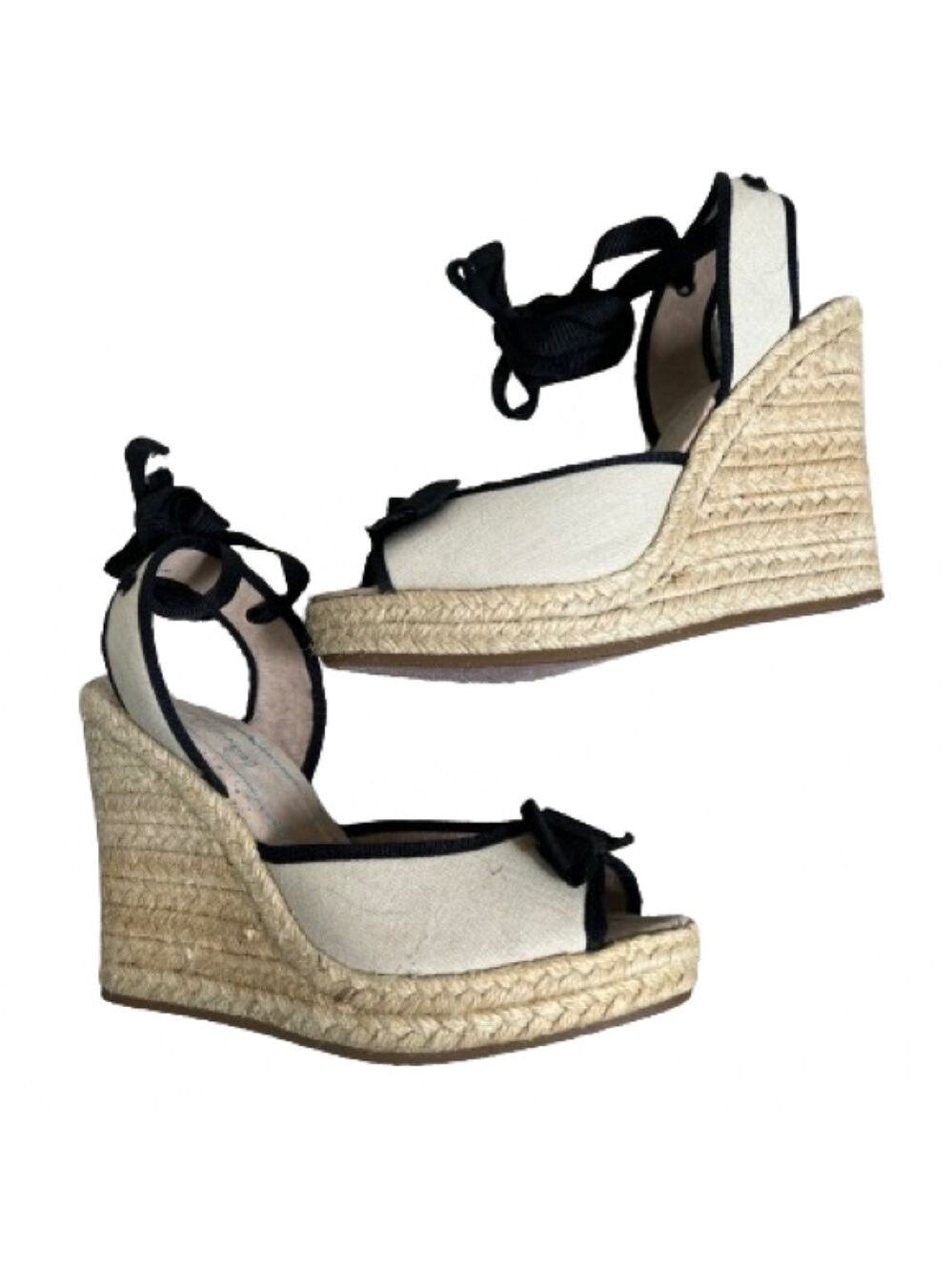 New Vintage Philip Simon Women’s Eapidrille Wedge Sandals with Lace Up Tie Sz 8